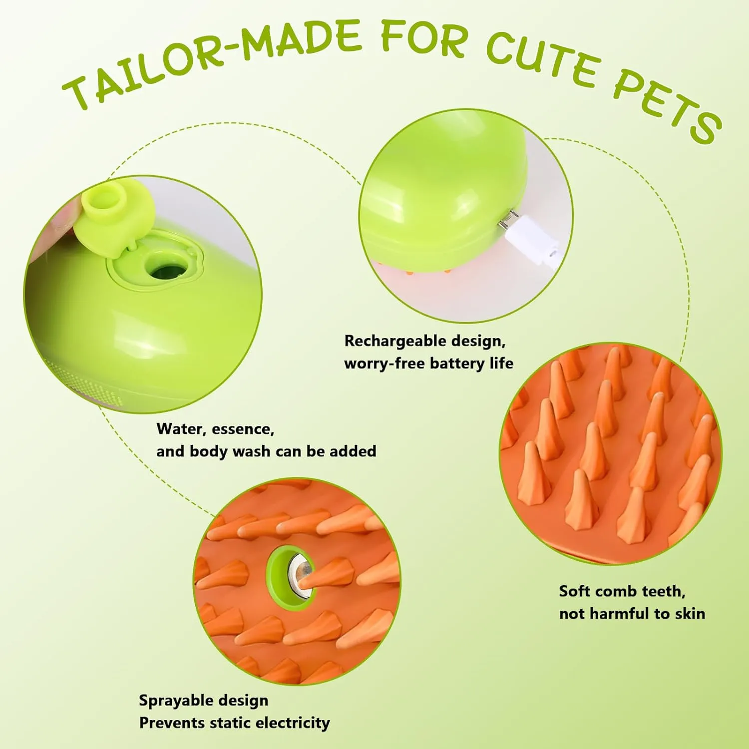2-in-1 Antistatic Spray Pet Brush