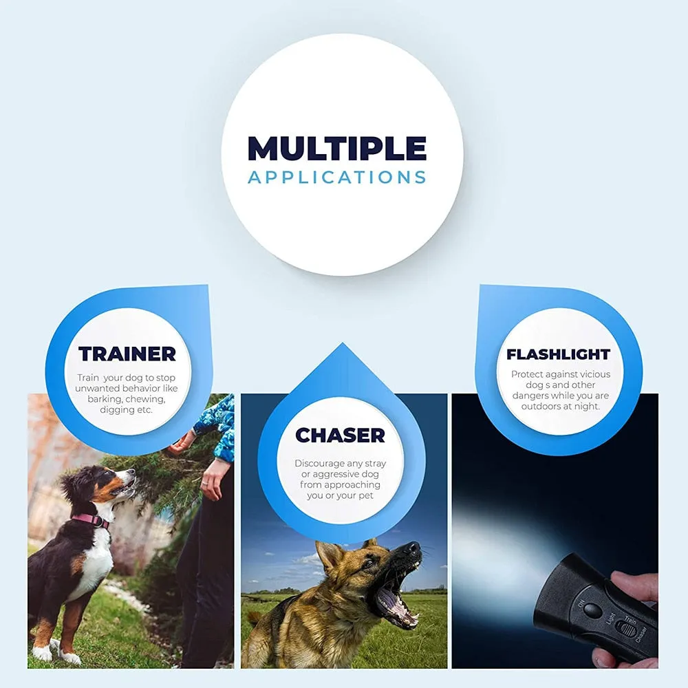 3-In-1 LED Ultrasonic Dog Repeller & Anti-Barking Training Device