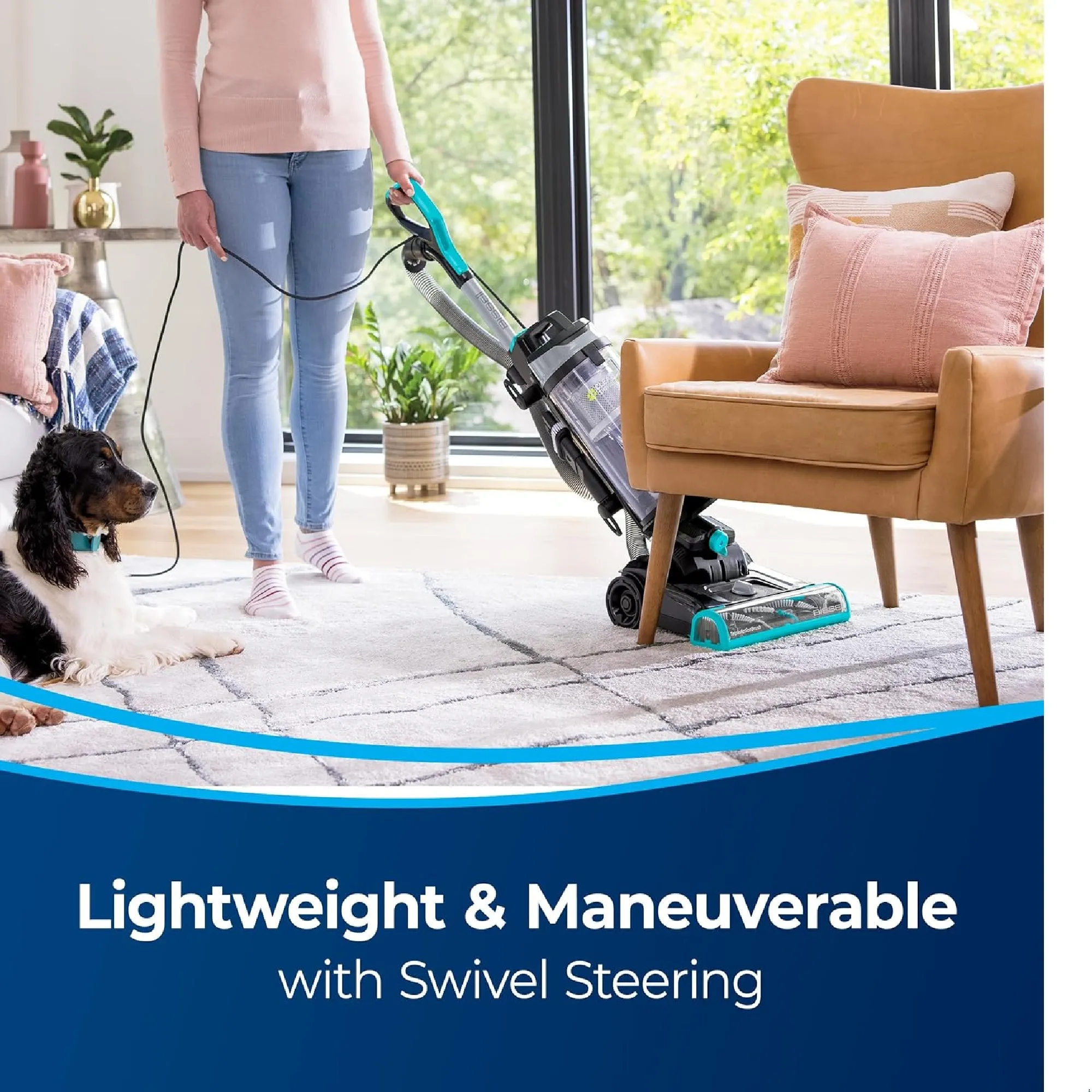 BISSELL 3198A CleanView Swivel Pet Reach Upright Vacuum (3198), Blue