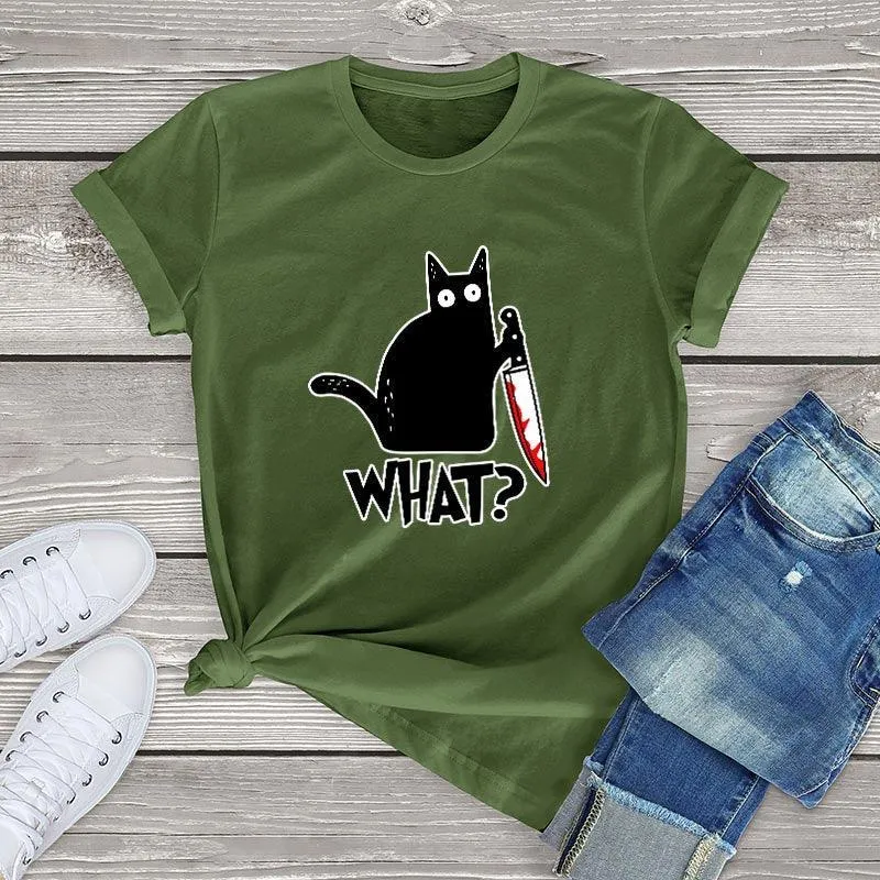 Black Cat What? Tee