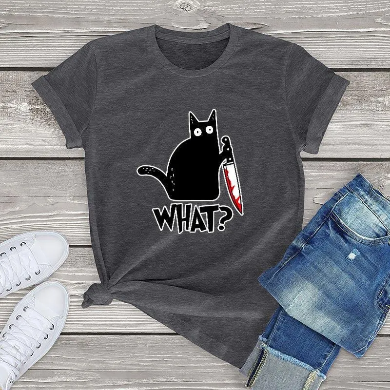 Black Cat What? Tee