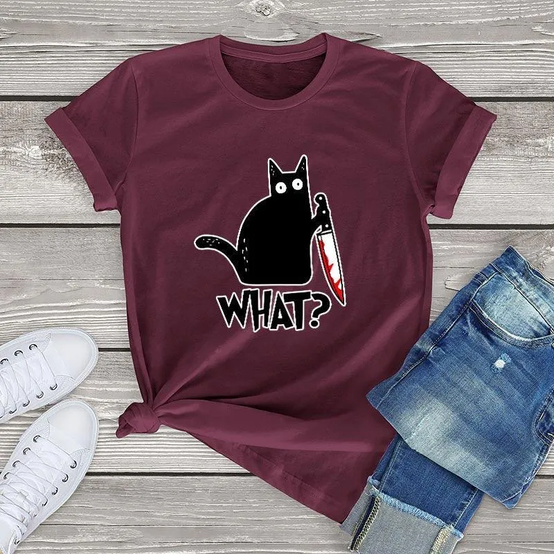 Black Cat What? Tee
