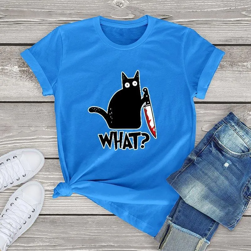 Black Cat What? Tee