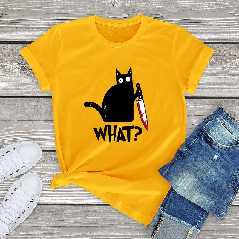 Black Cat What? Tee