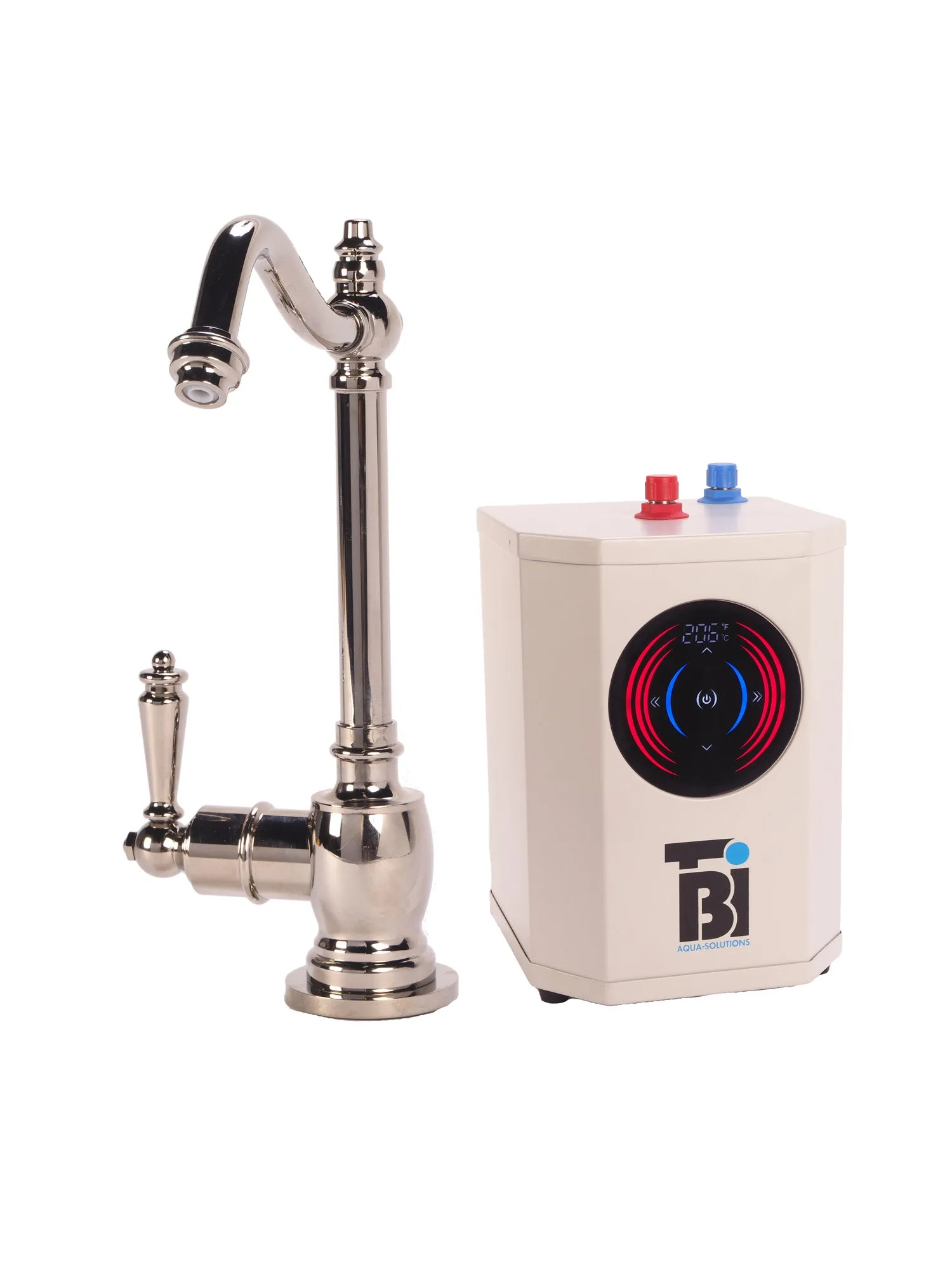 BTI HT-H2100 Traditional Hook Spout Hot Only Filtration Faucet w/ Digital Hot Water Tank