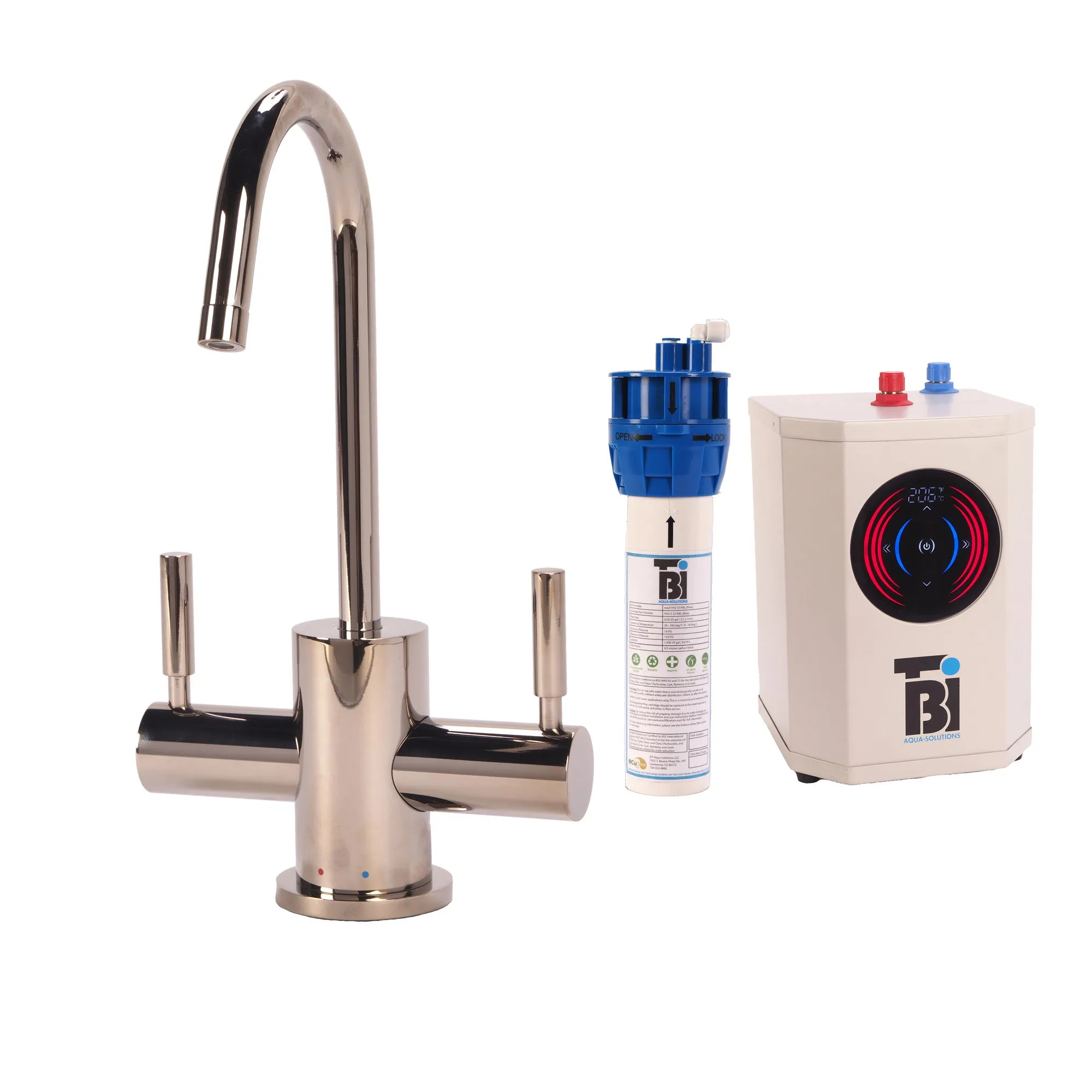 BTI HTF-HC2400 C-Spout Hot/Cold Filtration Faucet w/ Digital Hot Water Tank & Filtration System