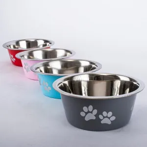 Coloured Stainless Steel Dog Bowl - 16cm