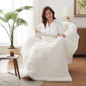 Electric Heated Throw Sherpa Ivory
