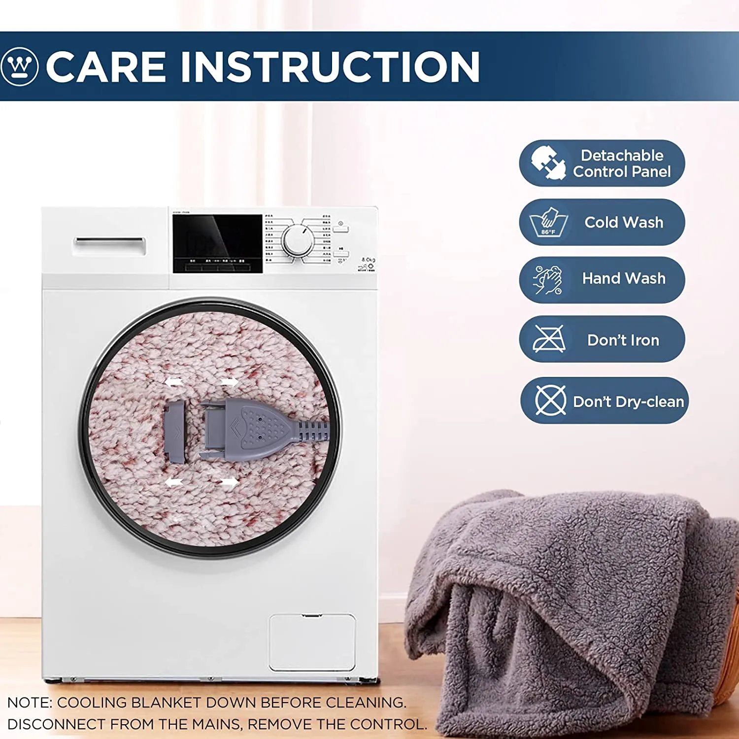 Electric Heated Throw Sherpa Rust
