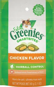 Feline Greenies Hairball Contr-Chicken : 2.1 ozs