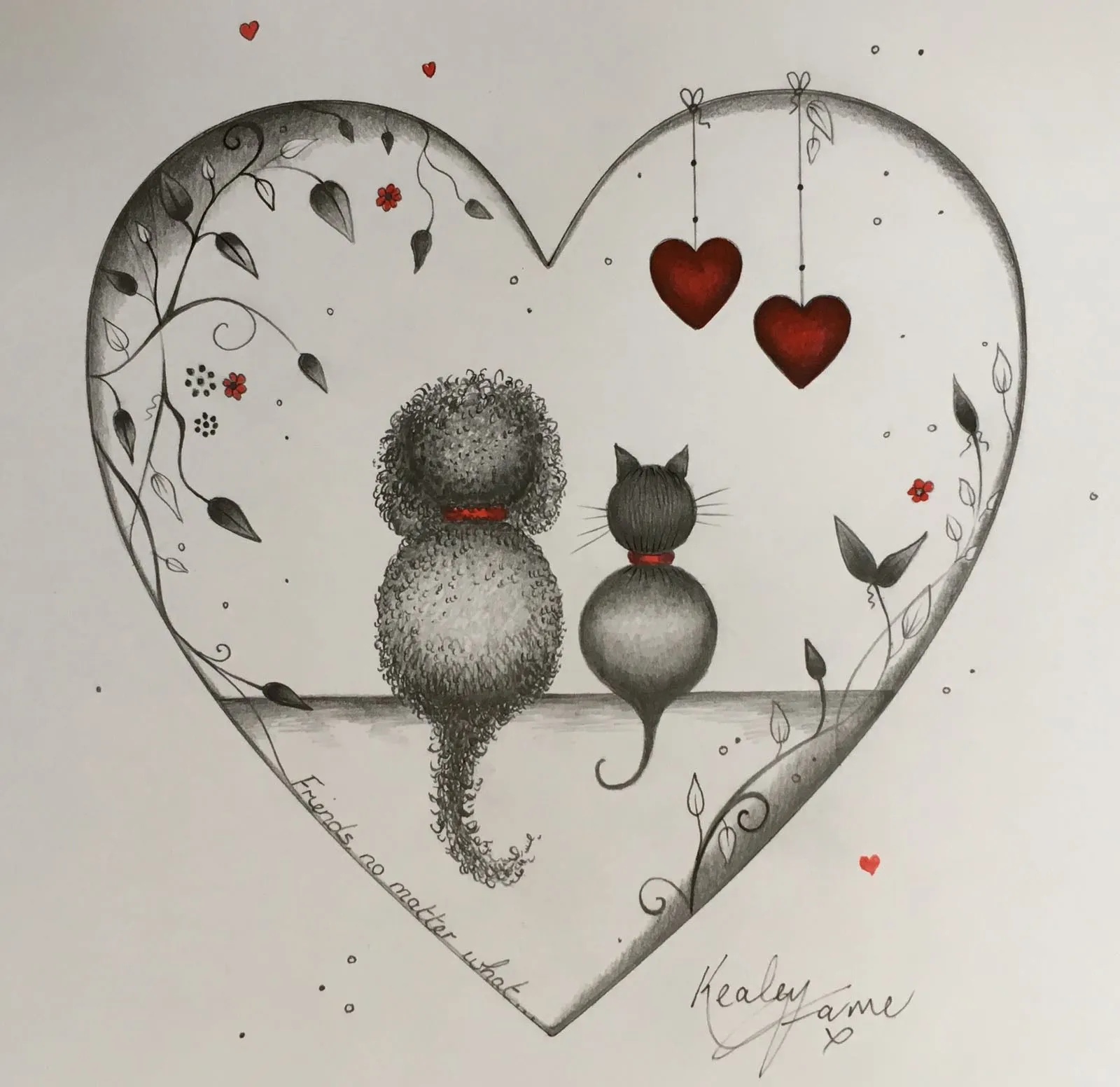 Friends No Matter What Original Sketch by Kealey Farmer SOLD