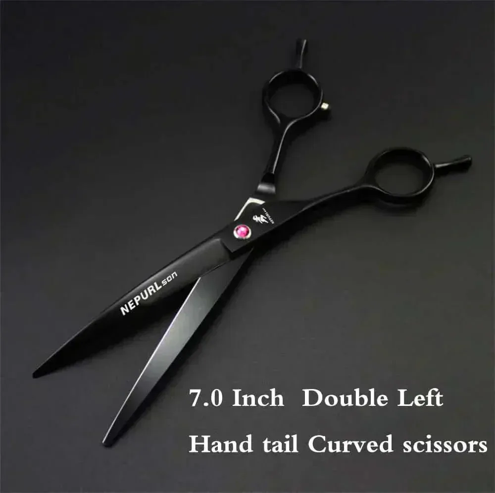 Grooming Kit "7" Pro Pet  – Curved, Thinning & Left-Handed Scissors Set