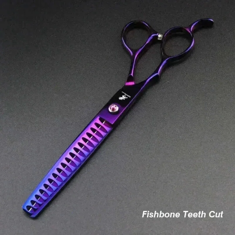 Grooming Kit "7" Pro Pet  – Curved, Thinning & Left-Handed Scissors Set