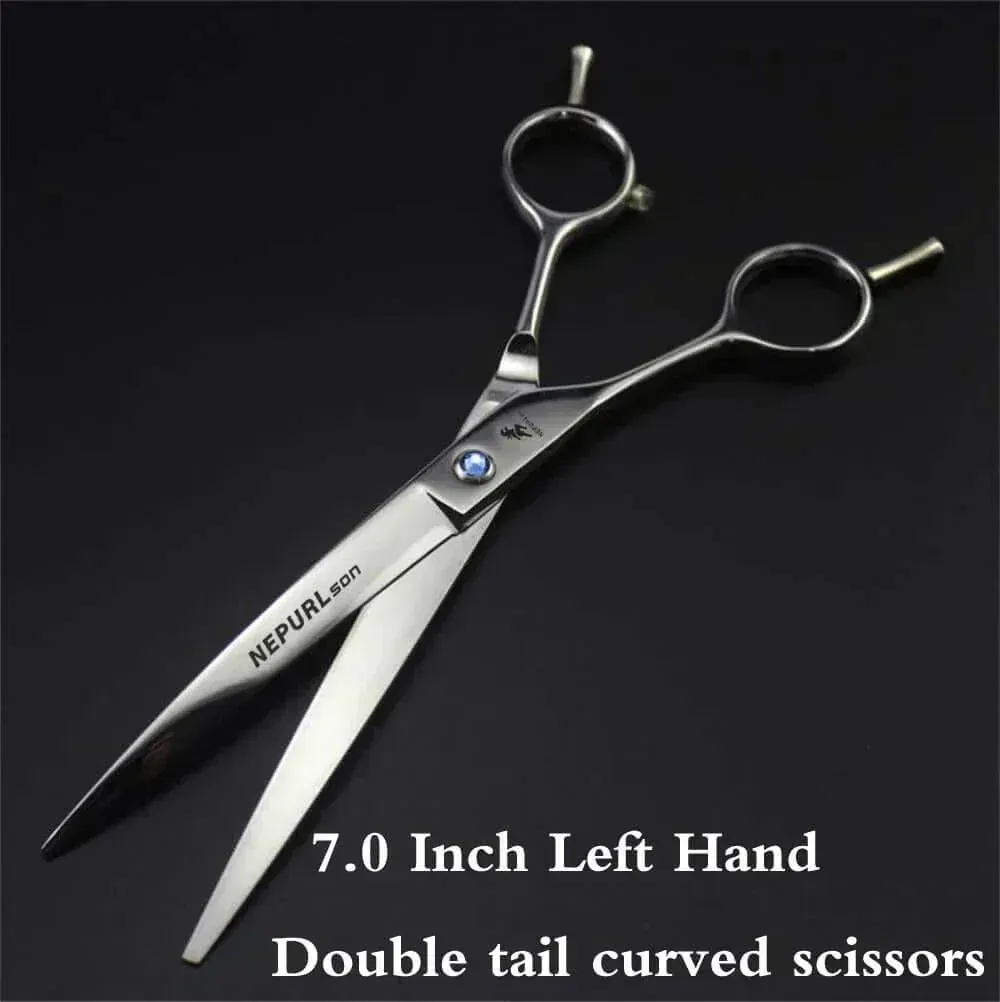 Grooming Kit "7" Pro Pet  – Curved, Thinning & Left-Handed Scissors Set