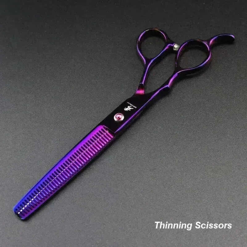 Grooming Kit "7" Pro Pet  – Curved, Thinning & Left-Handed Scissors Set