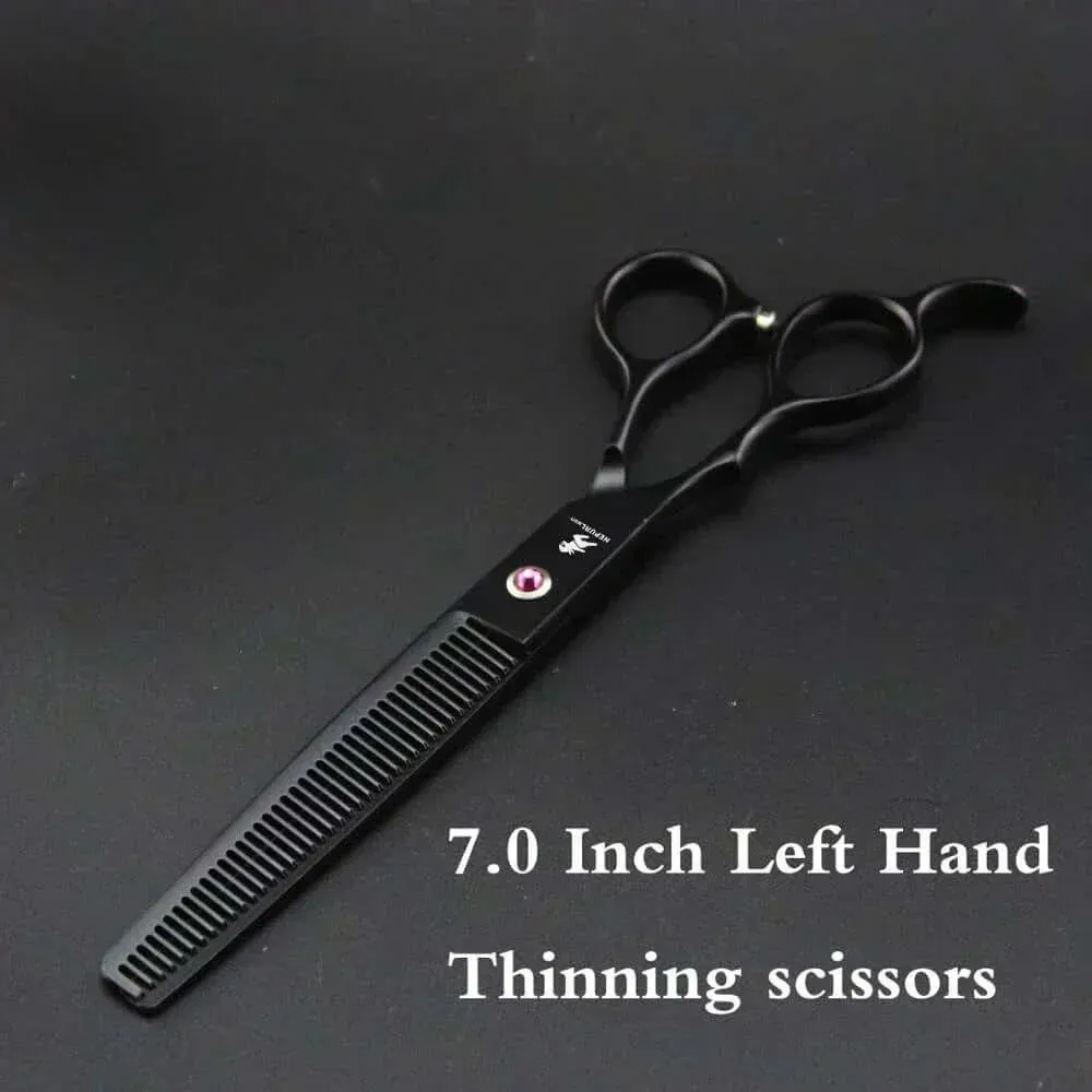 Grooming Kit "7" Pro Pet  – Curved, Thinning & Left-Handed Scissors Set