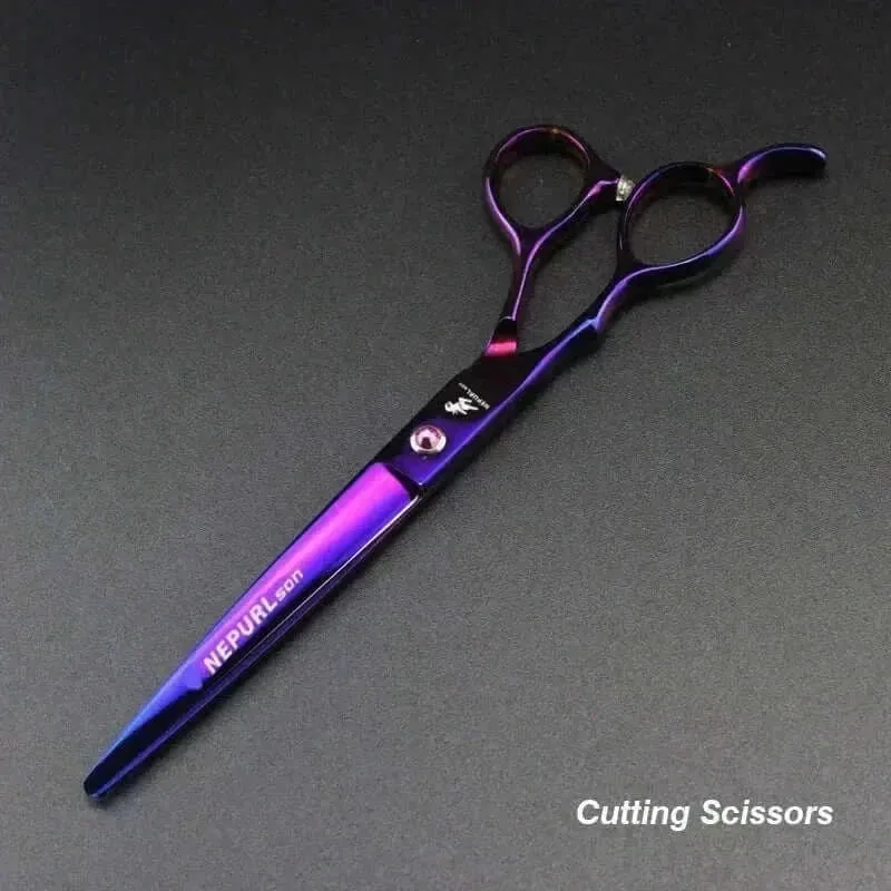 Grooming Kit "7" Pro Pet  – Curved, Thinning & Left-Handed Scissors Set