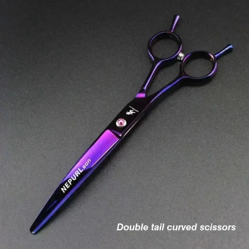 Grooming Kit "7" Pro Pet  – Curved, Thinning & Left-Handed Scissors Set