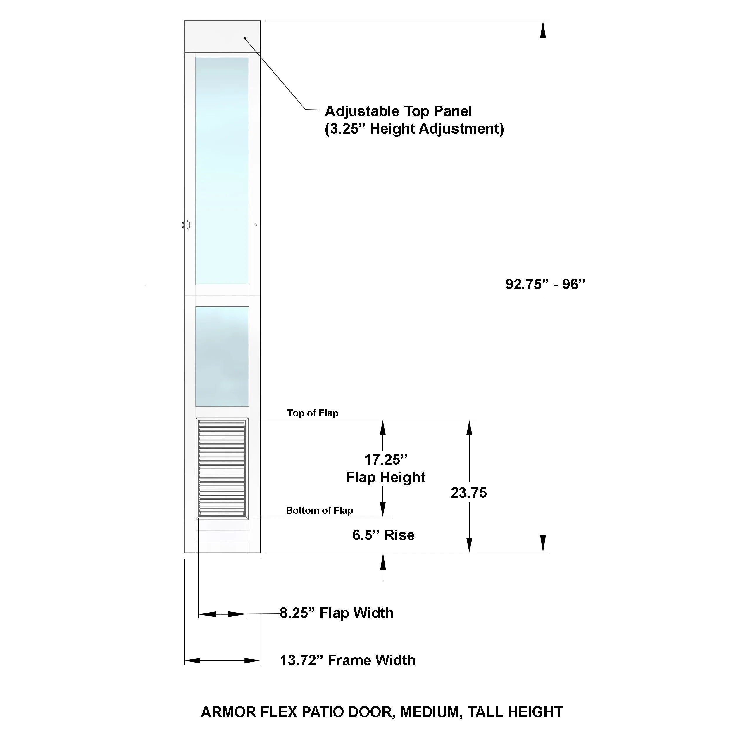 High Tech Pet Armor Flex Low-E Patio Pet Doors - Tall Height