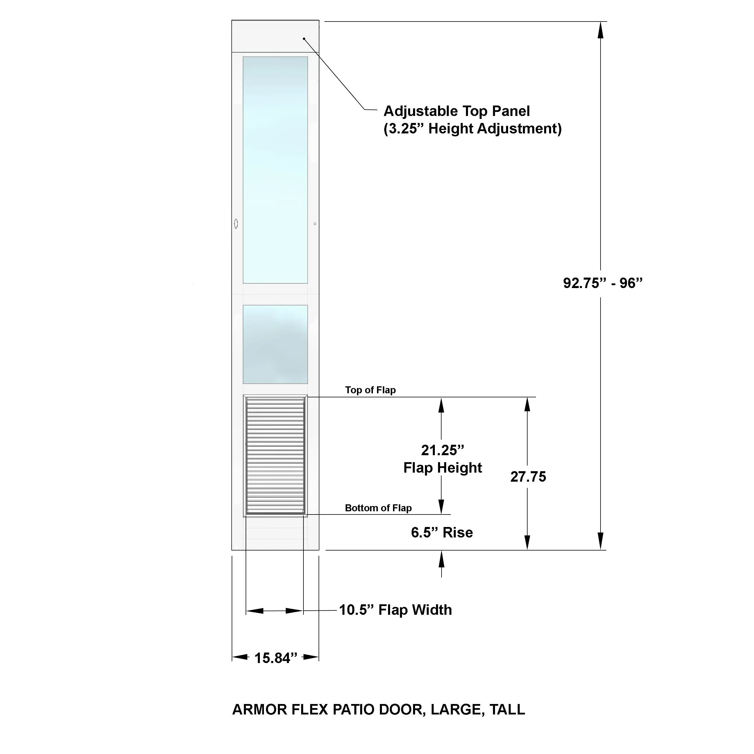 High Tech Pet Armor Flex Low-E Patio Pet Doors - Tall Height