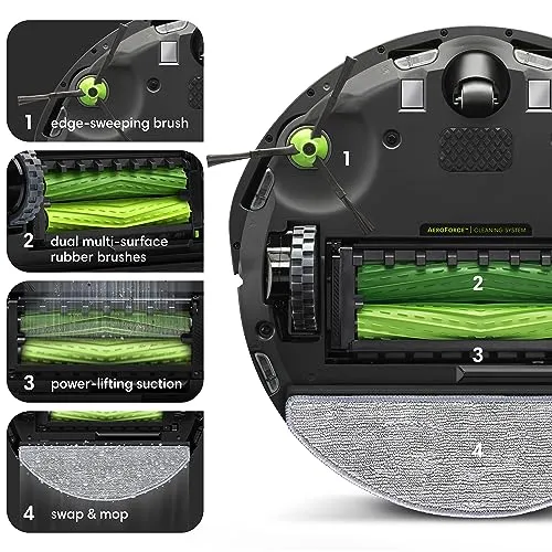 iRobot Roomba Combo i5  Self-Emptying Robot Vacuum and Mop, Clean by Room with Smart Mapping, Empties Itself for Up to 60 Days, Works with Alexa, Personalized Cleaning OS