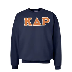 Kappa Delta Rho Navy Crew Neck Sweatshirt with Sewn On Letters