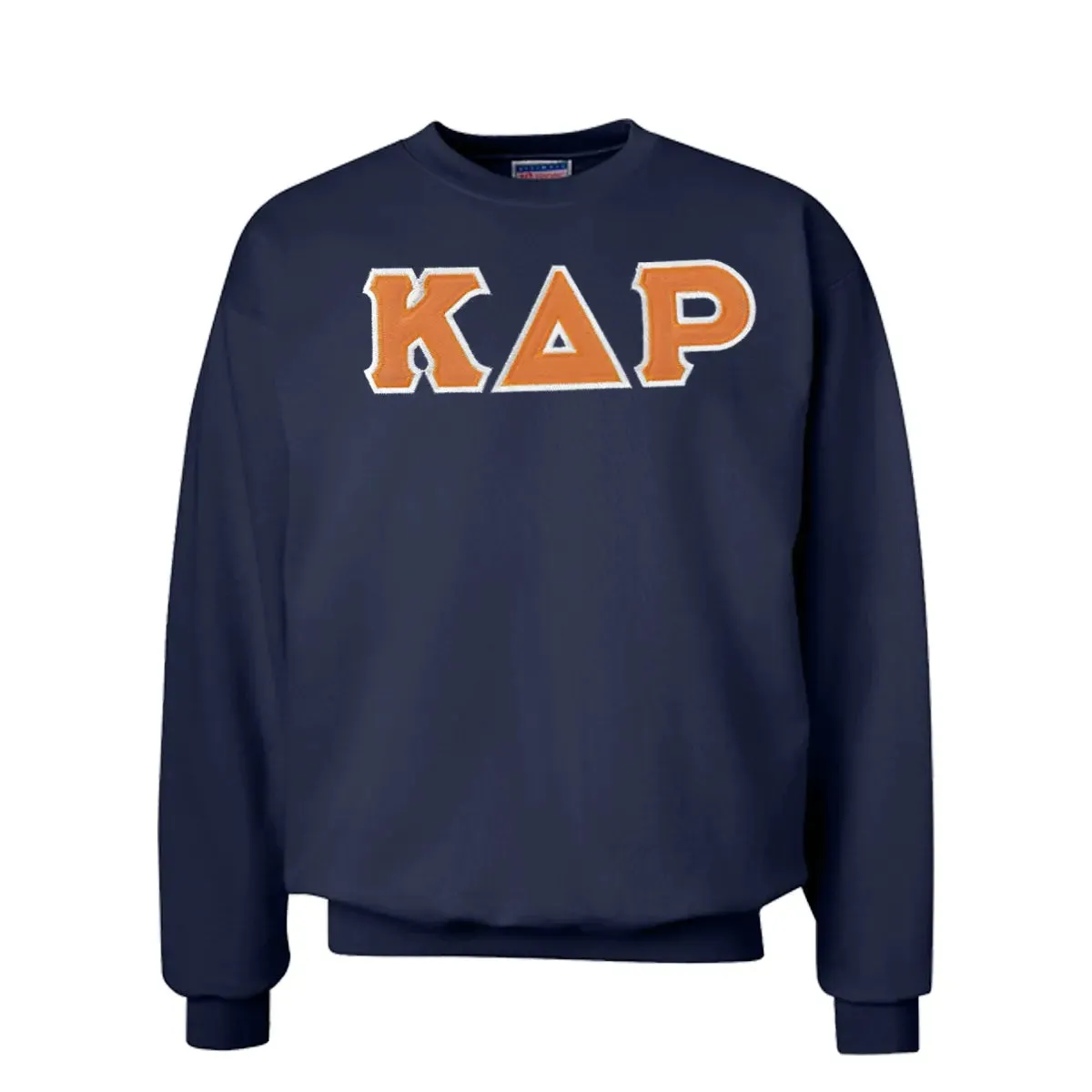 Kappa Delta Rho Navy Crew Neck Sweatshirt with Sewn On Letters