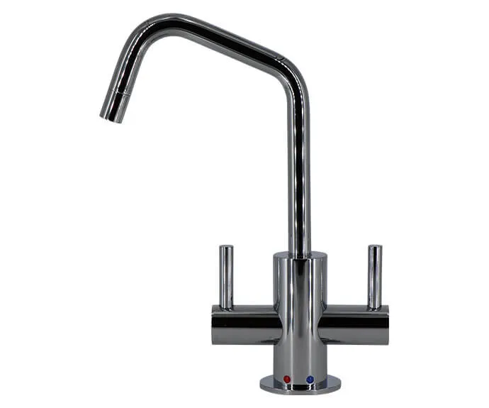 Mountain Plumbing MT1821-NLDK Mini Hot Cold Faucet With Duet Knurled Accent