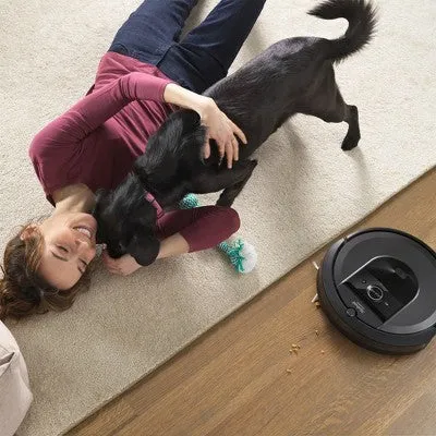 Open Box - iRobot Roomba i7  Wi-Fi Connected Self-Emptying Robot Vacuum - Black - 7550