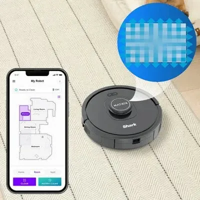 Open Box - Shark Matrix Robot Vacuum for Carpets and Hardfloors with Self-Cleaning Brushroll and Precision Mapping RV2310