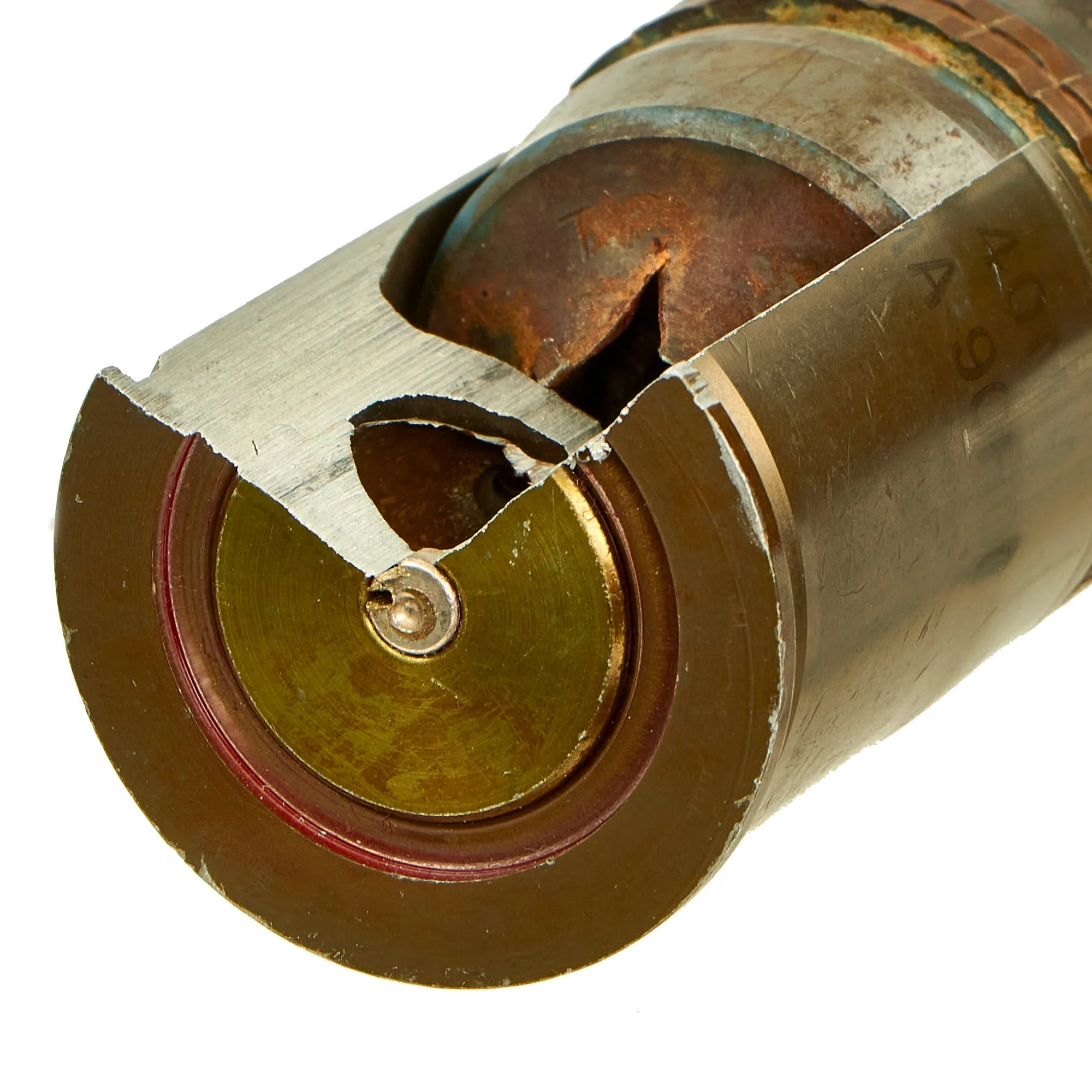 Original U.S. M918 Training Practice Round Cutaway - For The Mk 19 40mm Belt-Fed Automatic Grenade Launcher