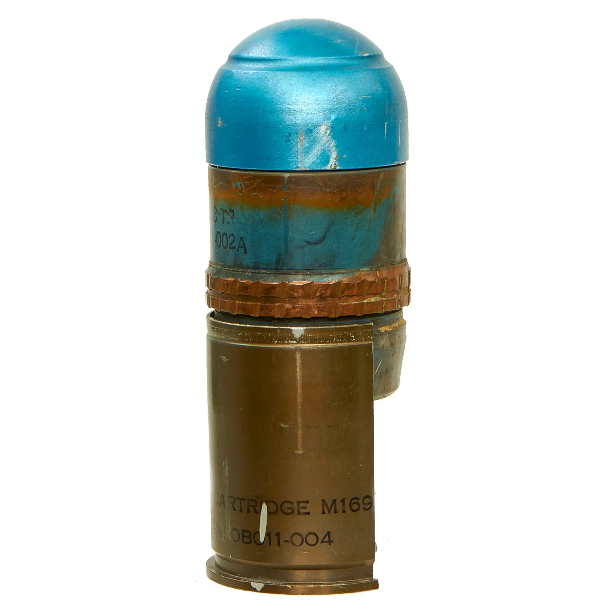 Original U.S. M918 Training Practice Round Cutaway - For The Mk 19 40mm Belt-Fed Automatic Grenade Launcher