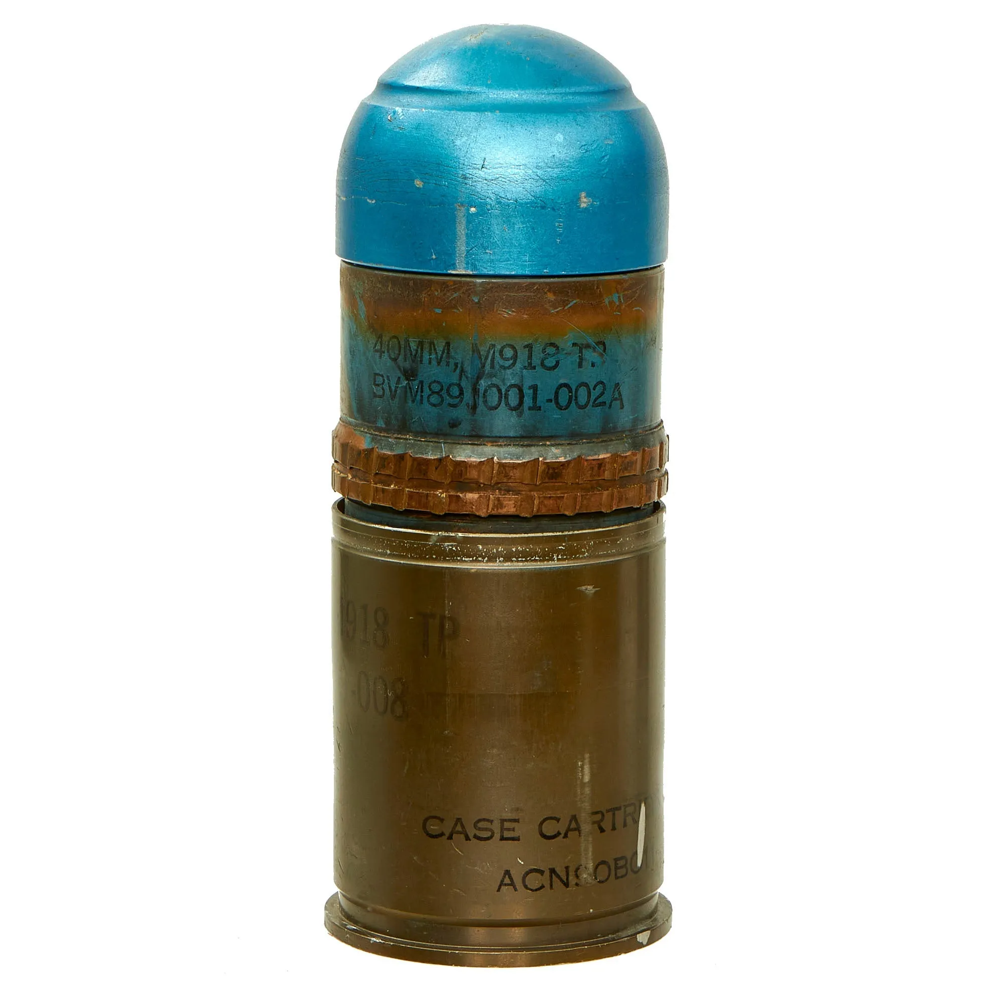 Original U.S. M918 Training Practice Round Cutaway - For The Mk 19 40mm Belt-Fed Automatic Grenade Launcher