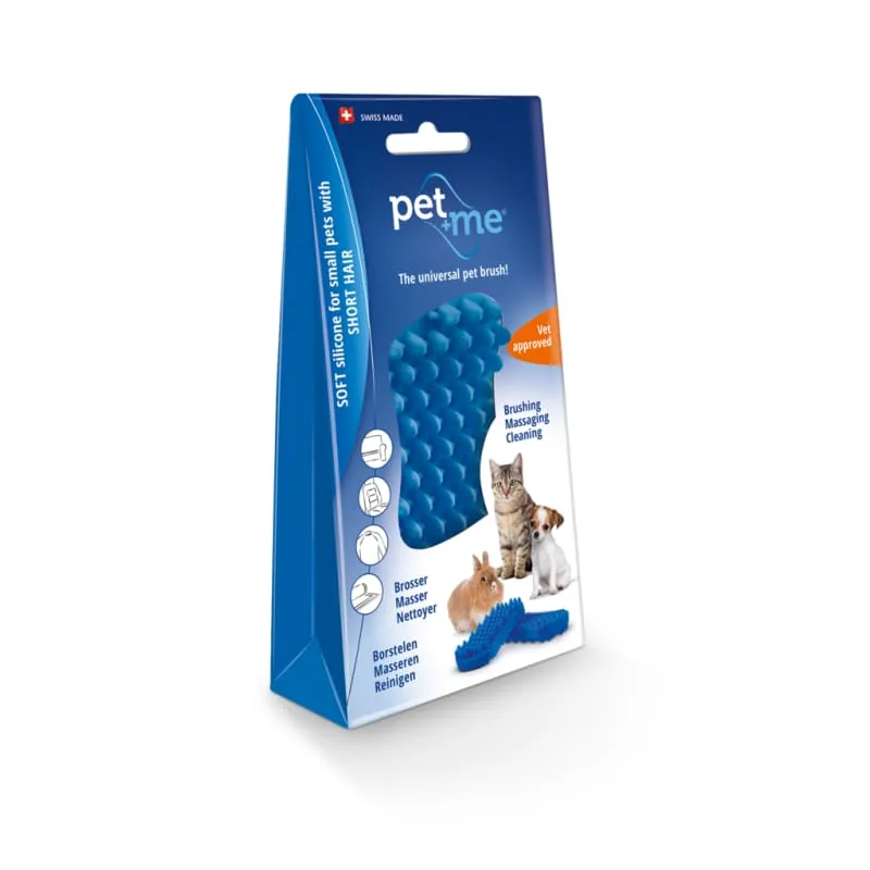 Pet   me Multi Functional Blue Grooming Brush Soft Silicone for Dog & Cat