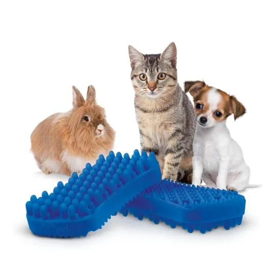 Pet   me Multi Functional Blue Grooming Brush Soft Silicone for Dog & Cat