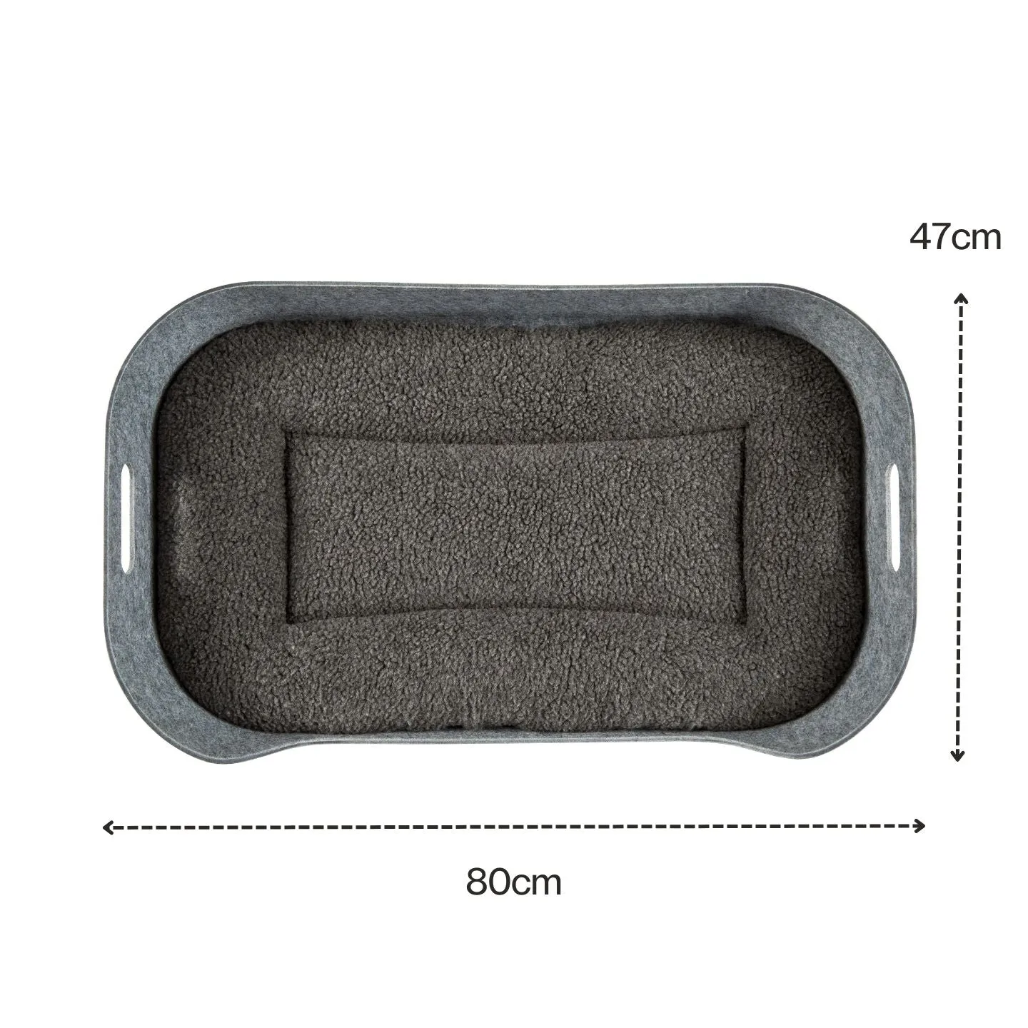 PetNest Felt Dog Bed - Grey