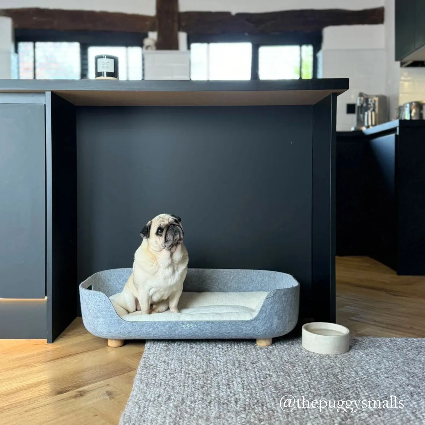 PetNest Felt Dog Bed - Grey