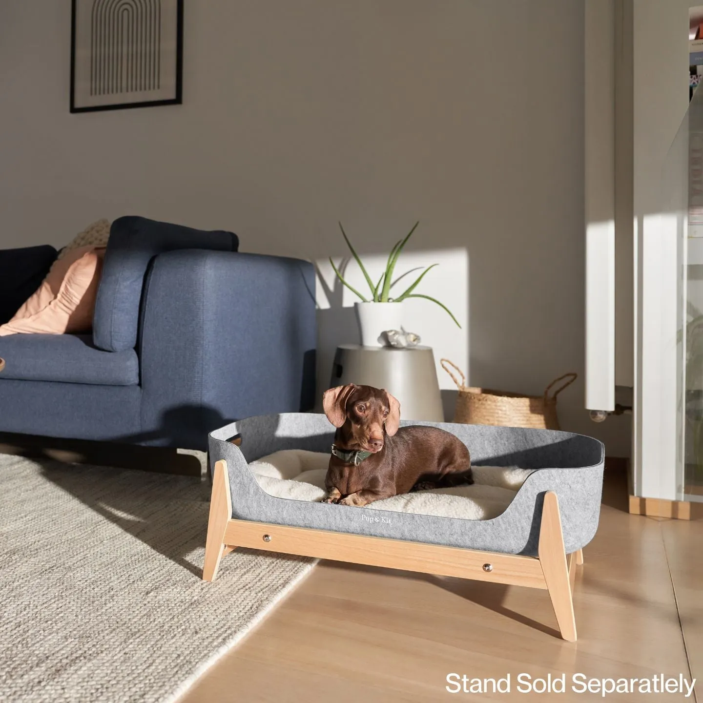 PetNest Felt Dog Bed - Grey