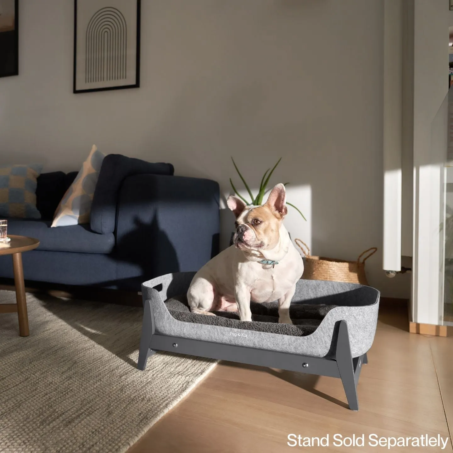PetNest Felt Dog Bed - Grey