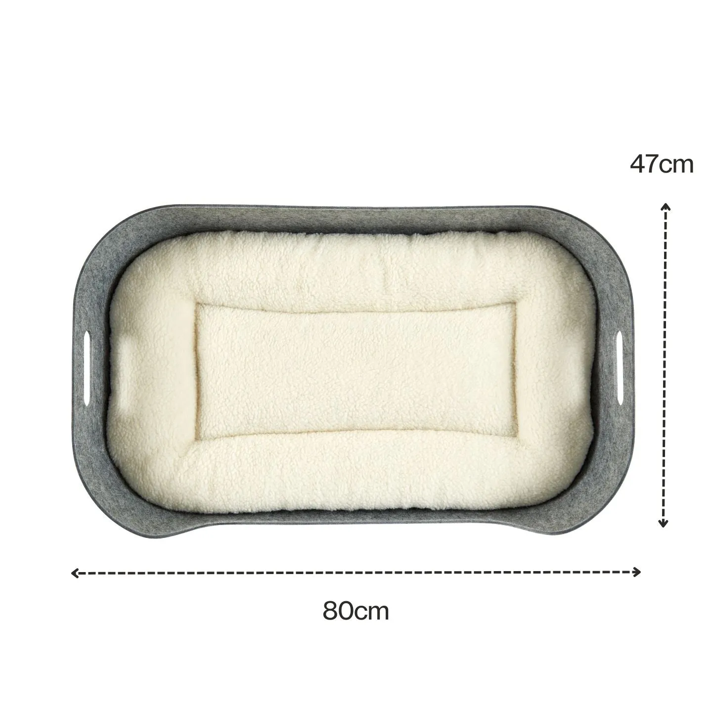 PetNest Felt Dog Bed - Grey