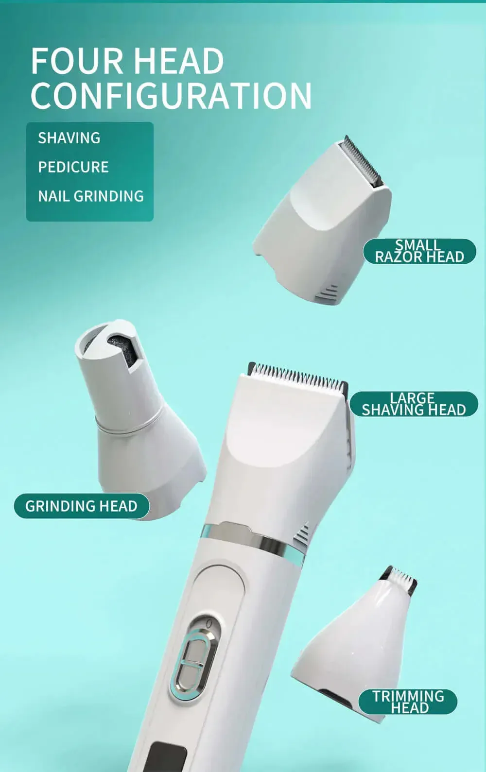 Quiet & Versatile 4-in-1 Paw Trimmer & Nail Grinder Pet Grooming Kit