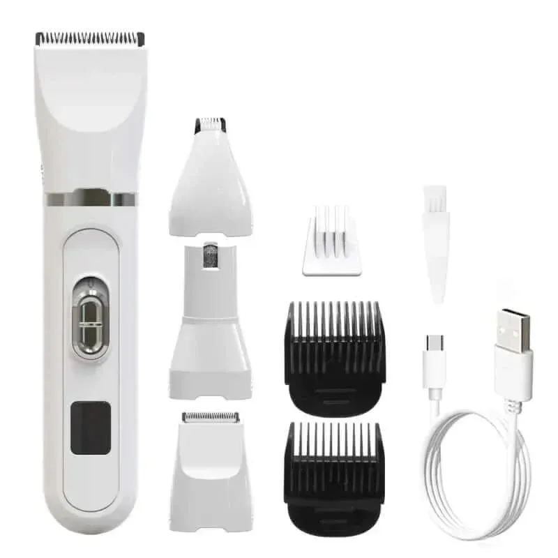 Quiet & Versatile 4-in-1 Paw Trimmer & Nail Grinder Pet Grooming Kit