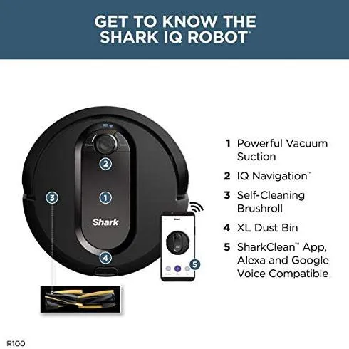 Shark IQ Robot Vacuum R100 Wi-Fi Connected (Refurbished)