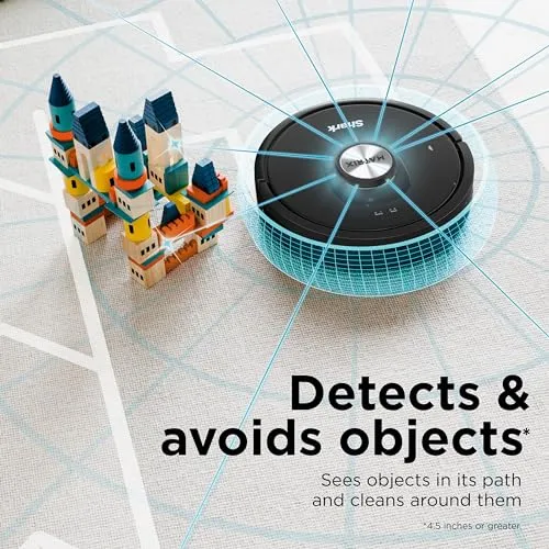 Shark RV2310AE Matrix Self-Emptying Robot Vacuum with Bagless, 45-Day Capacity, Self-Cleaning Brushroll for Pet Hair, No Spots Missed on Carpets & Hard Floors, Precision Home Mapping, Wi-Fi, Black