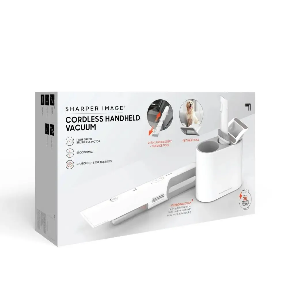 Sharper Image Handheld Vacuum with High-Speed 120W Brushless Motor, Cordless