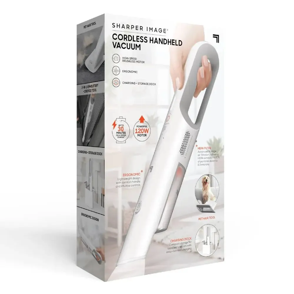 Sharper Image Handheld Vacuum with High-Speed 120W Brushless Motor, Cordless