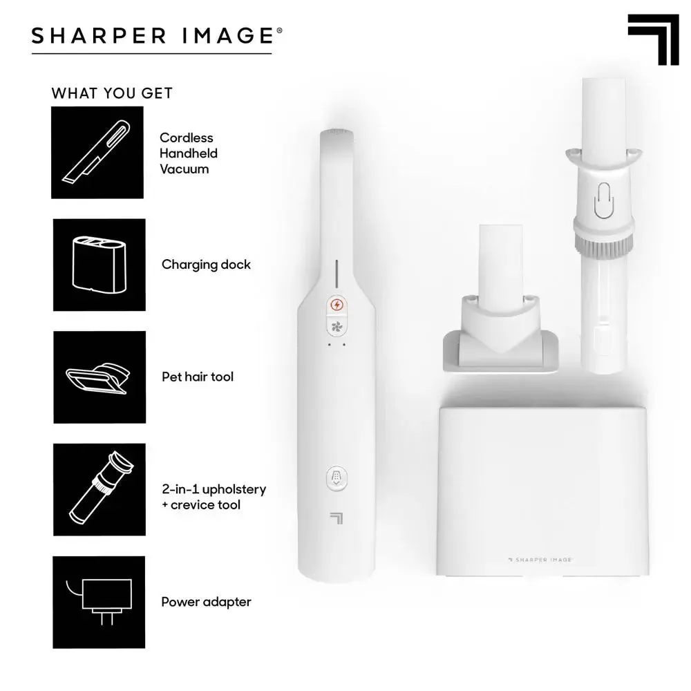 Sharper Image Handheld Vacuum with High-Speed 120W Brushless Motor, Cordless