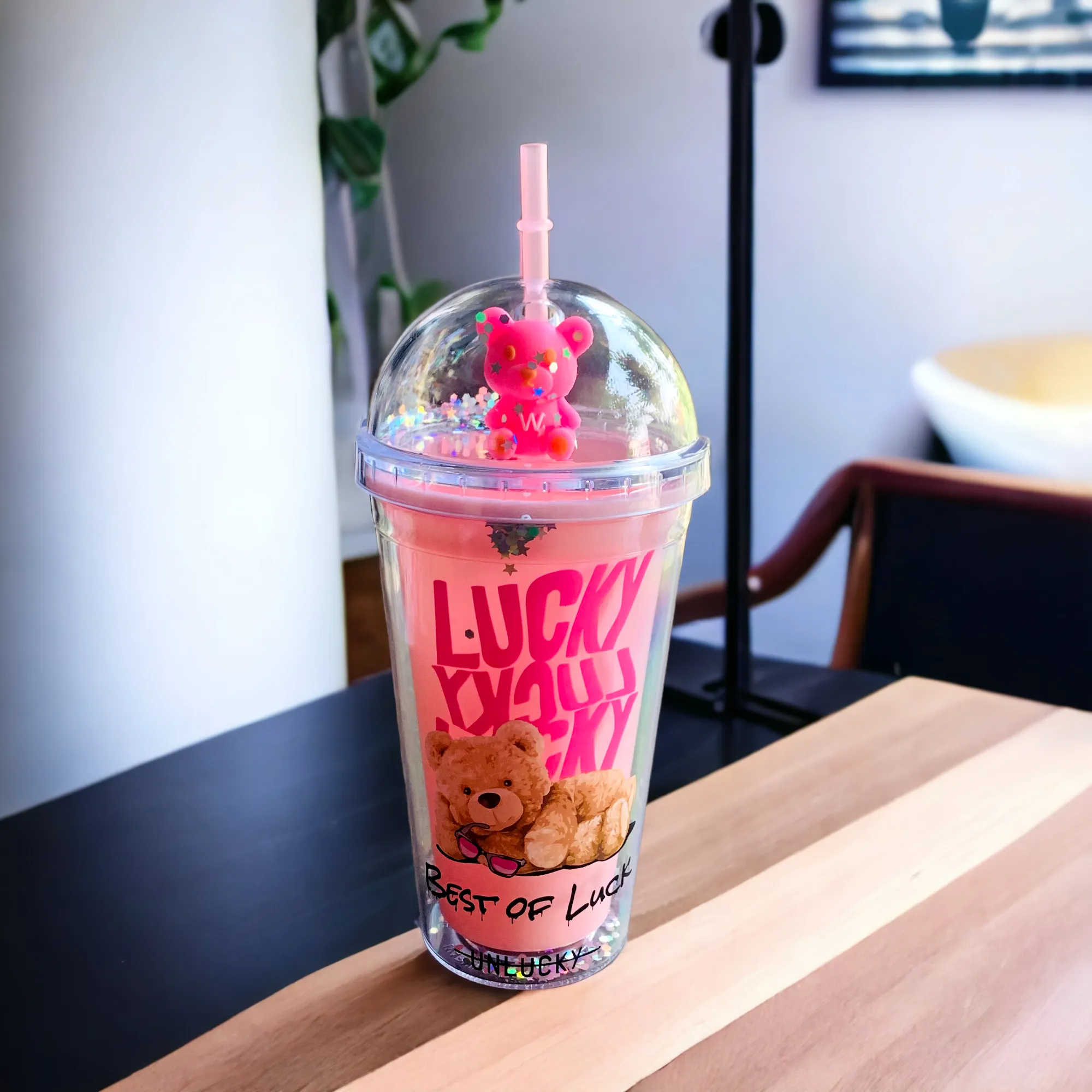 Space Wall Design Cute Sipper Glass