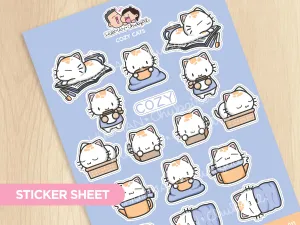 Sticker Sheet - Cozy Cats