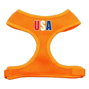 USA Star Screen Print Soft Mesh Harness Orange Medium